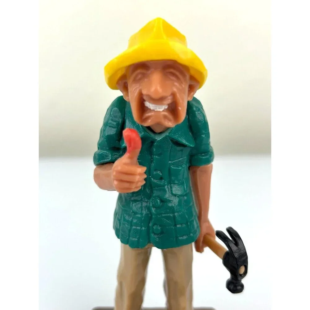 Wilton Old Man Hammer Big Thumb Cake Topper Plastic 1980 Figure Hong Kong VTG